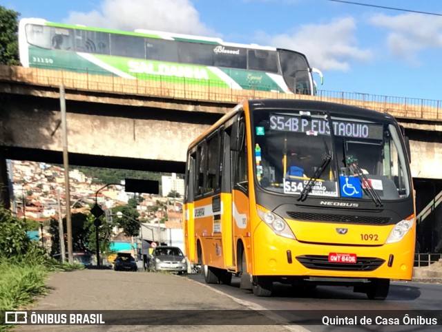 Transporte Suplementar de Belo Horizonte 1092 na cidade de Belo Horizonte, Minas Gerais, Brasil, por Quintal de Casa Ônibus. ID da foto: 11690444.