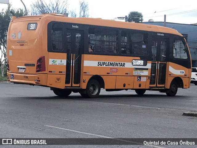 Transporte Suplementar de Belo Horizonte 1136 na cidade de Belo Horizonte, Minas Gerais, Brasil, por Quintal de Casa Ônibus. ID da foto: 11692977.