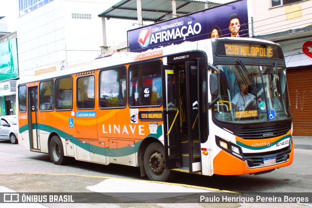 Linave Transportes RJ 146.033 na cidade de Nilópolis, Rio de Janeiro, Brasil, por Paulo Henrique Pereira Borges. ID da foto: 11696956.