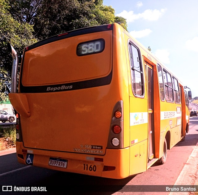 Transporte Suplementar de Belo Horizonte 1160 na cidade de Belo Horizonte, Minas Gerais, Brasil, por Bruno Santos. ID da foto: 11700402.