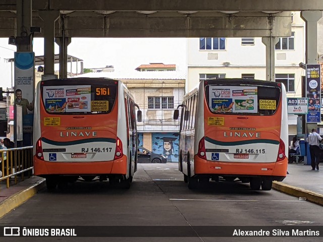 Linave Transportes RJ 146.115 na cidade de Nilópolis, Rio de Janeiro, Brasil, por Alexandre Silva Martins. ID da foto: 11704636.