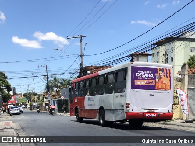 Viação Belo Monte Transportes Coletivos 97494 na cidade de Belo Horizonte, Minas Gerais, Brasil, por Quintal de Casa Ônibus. ID da foto: 11705320.