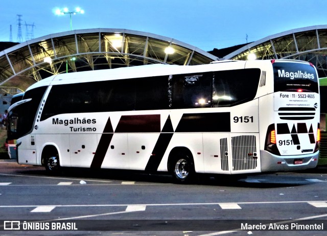 Magalhães Turismo 9151 na cidade de Aparecida, São Paulo, Brasil, por Marcio Alves Pimentel. ID da foto: 11709841.