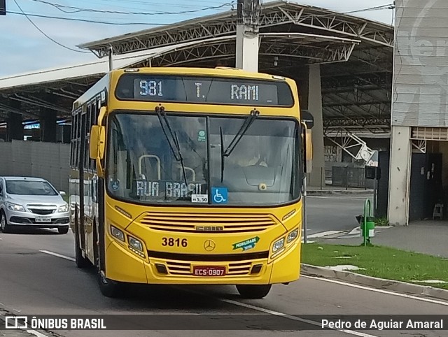 Auto Ônibus Três Irmãos 3816 na cidade de Jundiaí, São Paulo, Brasil, por Pedro de Aguiar Amaral. ID da foto: 11718275.