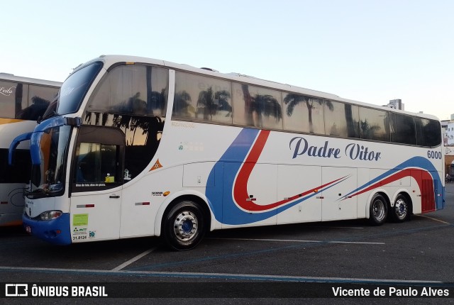 Padre Vitor Transporte e Turismo 6000 na cidade de Aparecida, São Paulo, Brasil, por Vicente de Paulo Alves. ID da foto: 11718346.