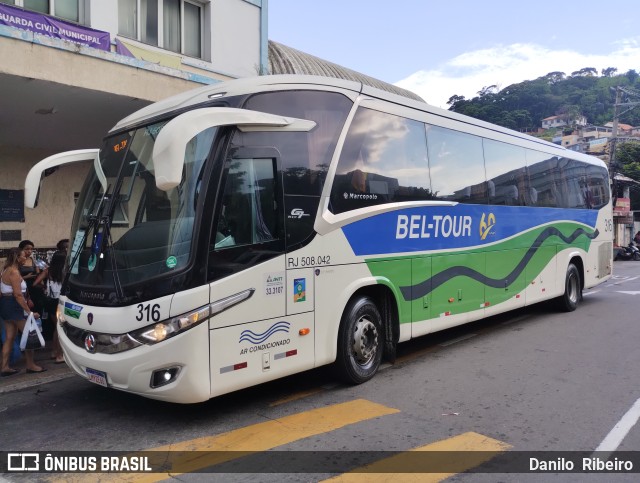Bel-Tour Transportes e Turismo 316 na cidade de Barra do Piraí, Rio de Janeiro, Brasil, por Danilo  Ribeiro. ID da foto: 11721535.