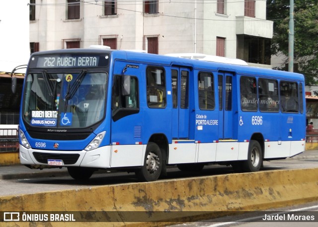 Nortran Transportes Coletivos 6596 na cidade de Porto Alegre, Rio Grande do Sul, Brasil, por Jardel Moraes. ID da foto: 11721779.