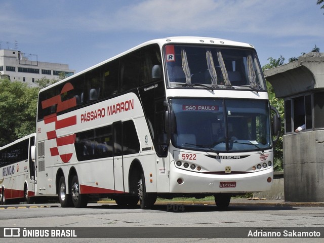 Empresa de Ônibus Pássaro Marron 5922 na cidade de São Paulo, São Paulo, Brasil, por Adrianno Sakamoto. ID da foto: 11720849.