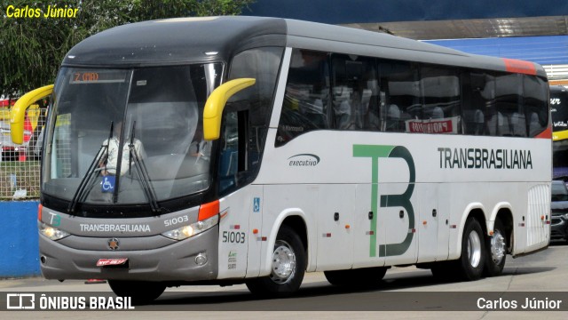 Transbrasiliana Transportes e Turismo 51003 na cidade de Goiânia, Goiás, Brasil, por Carlos Júnior. ID da foto: 11724985.