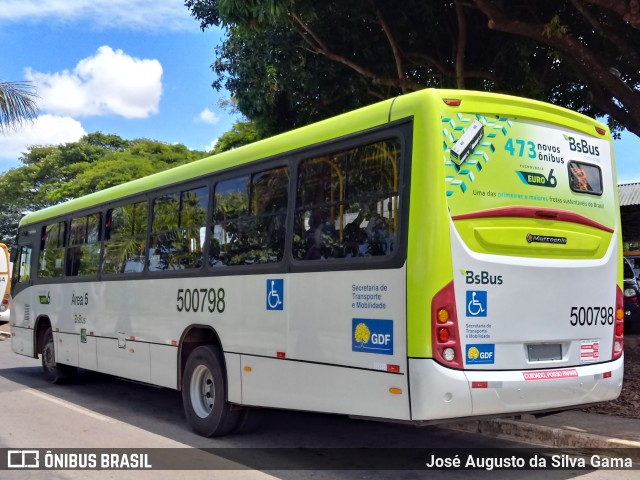BsBus Mobilidade 500798 na cidade de Taguatinga, Distrito Federal, Brasil, por José Augusto da Silva Gama. ID da foto: 11734032.