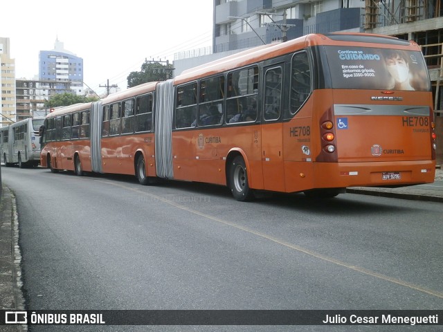 Auto Viação Redentor HE708 na cidade de Curitiba, Paraná, Brasil, por Julio Cesar Meneguetti. ID da foto: 11736654.