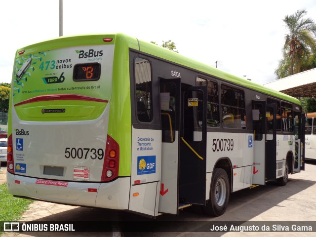 BsBus Mobilidade 500739 na cidade de Taguatinga, Distrito Federal, Brasil, por José Augusto da Silva Gama. ID da foto: 11736933.