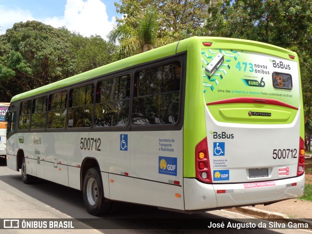 BsBus Mobilidade 500712 na cidade de Taguatinga, Distrito Federal, Brasil, por José Augusto da Silva Gama. ID da foto: 11737056.