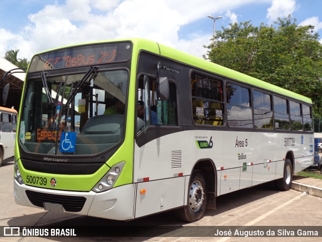 BsBus Mobilidade 500739 na cidade de Taguatinga, Distrito Federal, Brasil, por José Augusto da Silva Gama. ID da foto: 11736910.