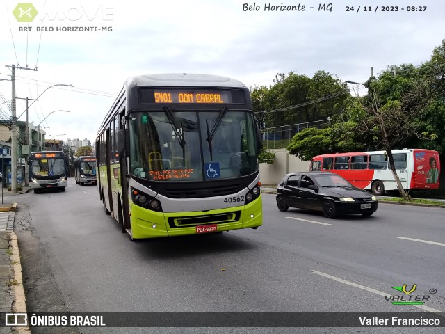 Urca Auto Ônibus 40562 na cidade de Belo Horizonte, Minas Gerais, Brasil, por Valter Francisco. ID da foto: 11673271.