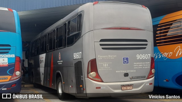 Empresa de Ônibus Pássaro Marron 90.607 na cidade de Caraguatatuba, São Paulo, Brasil, por Vinícius Santos. ID da foto: 11742949.