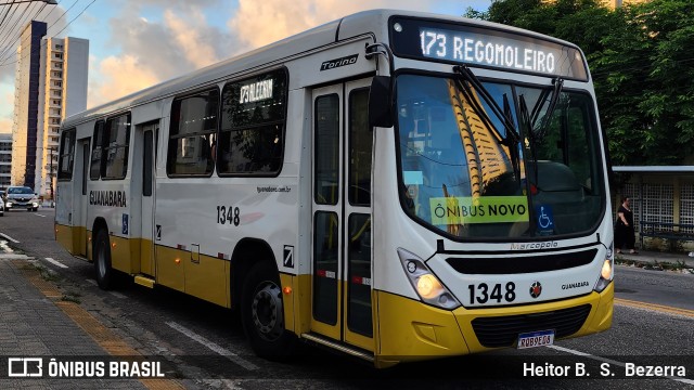 Transportes Guanabara 1348 na cidade de Natal, Rio Grande do Norte, Brasil, por Heitor B.  S.  Bezerra. ID da foto: 11742595.