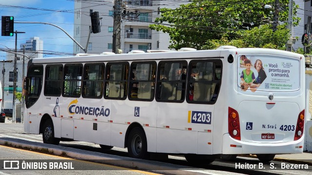 Empresa de Transportes Nossa Senhora da Conceição 4203 na cidade de Natal, Rio Grande do Norte, Brasil, por Heitor B.  S.  Bezerra. ID da foto: 11742593.