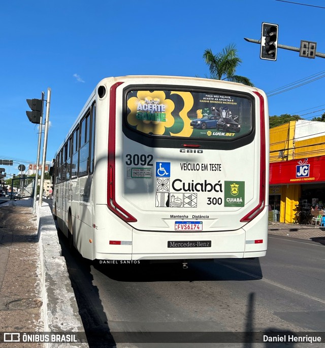 Expresso Caribus Transportes 3092 na cidade de Cuiabá, Mato Grosso, Brasil, por Daniel Henrique. ID da foto: 11741688.