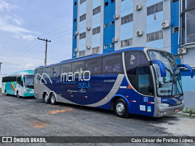 Manto Azul Turismo 2603 na cidade de Aparecida, São Paulo, Brasil, por Caio César de Freitas Lopes. ID da foto: 11677661.