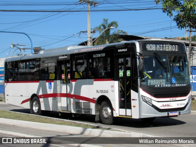 Auto Viação ABC RJ 105.043 na cidade de São Gonçalo, Rio de Janeiro, Brasil, por Willian Raimundo Morais. ID da foto: 11682135.