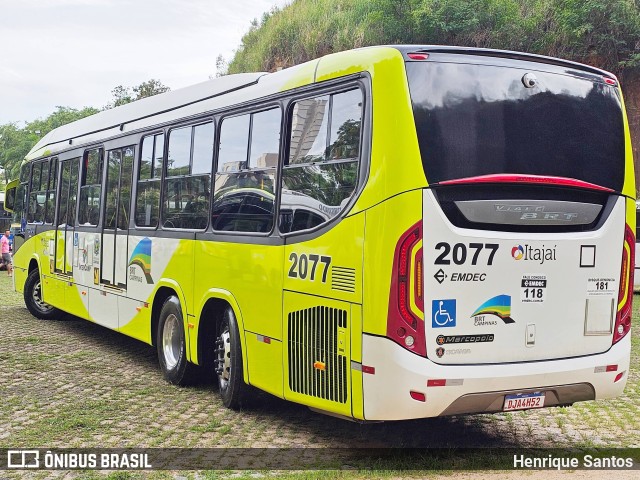 Itajaí Transportes Coletivos 2077 na cidade de Campinas, São Paulo, Brasil, por Henrique Santos. ID da foto: 11682001.