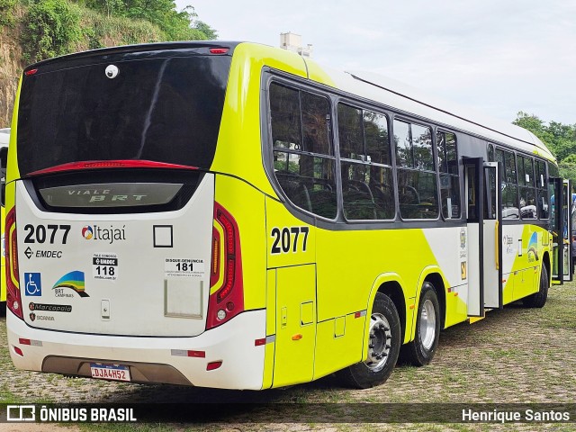 Itajaí Transportes Coletivos 2077 na cidade de Campinas, São Paulo, Brasil, por Henrique Santos. ID da foto: 11681999.