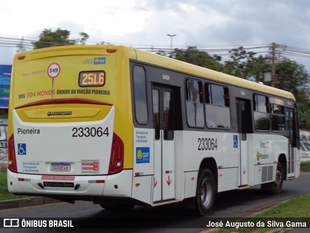 Viação Pioneira 233064 na cidade de Gama, Distrito Federal, Brasil, por José Augusto da Silva Gama. ID da foto: 11686929.