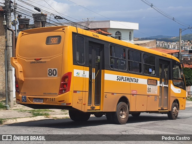 Transporte Suplementar de Belo Horizonte 1161 na cidade de Belo Horizonte, Minas Gerais, Brasil, por Pedro Castro. ID da foto: 11774534.