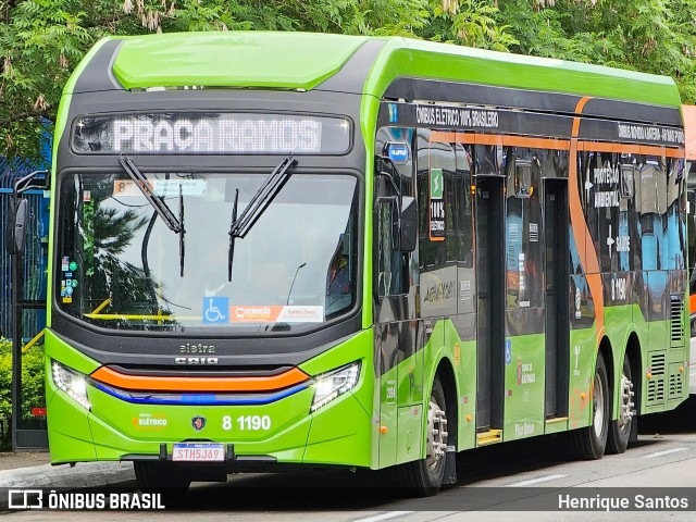 TRANSPPASS - Transporte de Passageiros 8 1190 na cidade de São Paulo, São Paulo, Brasil, por Henrique Santos. ID da foto: 11782521.
