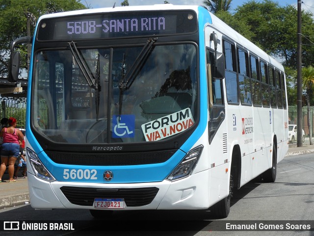 Rodoviária Santa Rita > SIM - Sistema Integrado Metropolitano > TR Transportes 56002 na cidade de João Pessoa, Paraíba, Brasil, por Emanuel Gomes Soares. ID da foto: 11788854.