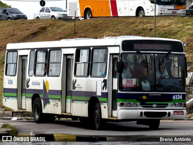 Viação Atalaia Transportes 6134 na cidade de Aracaju, Sergipe, Brasil, por Breno Antônio. ID da foto: 11794602.