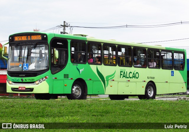 Viação Falcão RJ 179.001 na cidade de Resende, Rio de Janeiro, Brasil, por Luiz Petriz. ID da foto: 11794368.