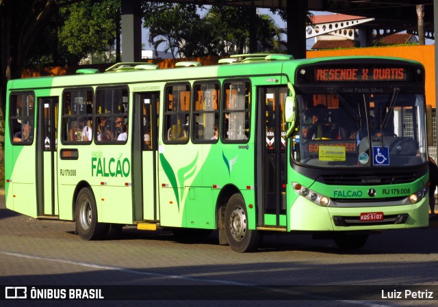 Viação Falcão RJ 179.008 na cidade de Resende, Rio de Janeiro, Brasil, por Luiz Petriz. ID da foto: 11794377.