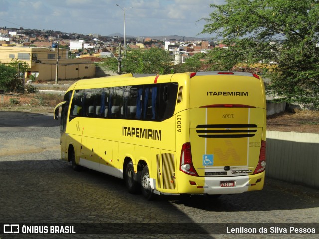 Viação Itapemirim 60031 na cidade de Caruaru, Pernambuco, Brasil, por Lenilson da Silva Pessoa. ID da foto: 11794189.