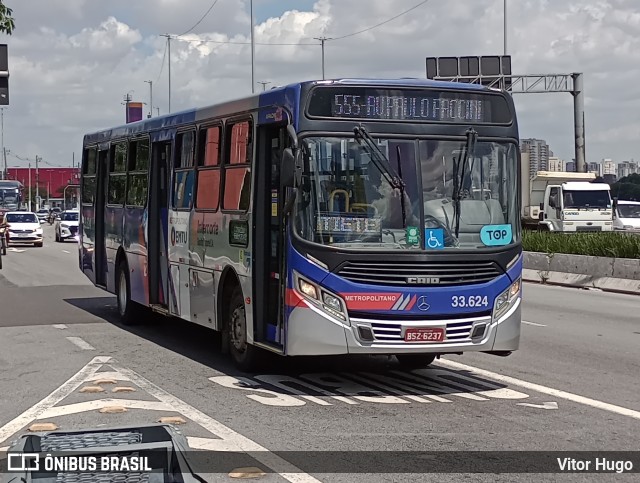 Guarulhos Transportes 33.624 na cidade de São Paulo, São Paulo, Brasil, por Vitor Hugo. ID da foto: 11795443.