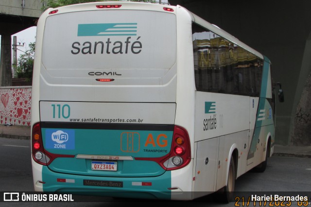 Santa Fé Transportes 110 na cidade de Belo Horizonte, Minas Gerais, Brasil, por Hariel Bernades. ID da foto: 11804060.