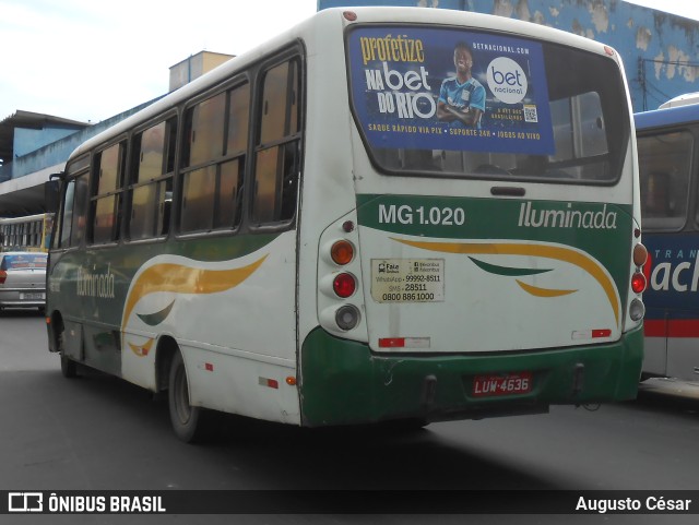 Transporte e Turismo Iluminada MG 1.020 na cidade de Magé, Rio de Janeiro, Brasil, por Augusto César. ID da foto: 11803834.