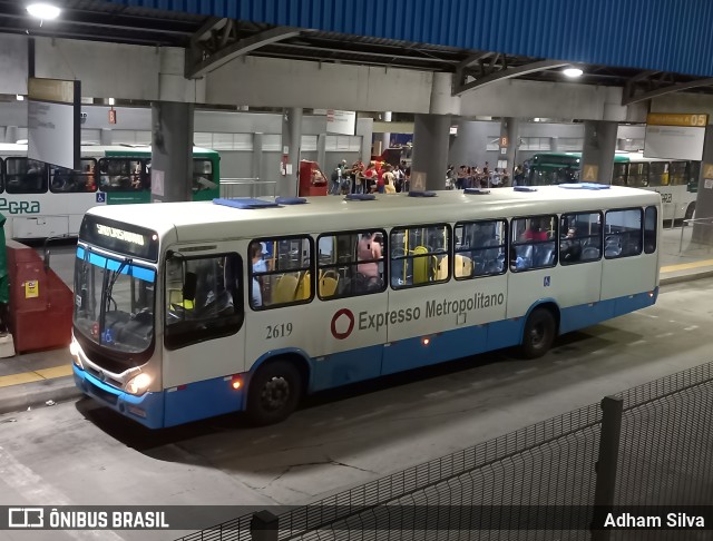 Expresso Metropolitano Transportes 2619 na cidade de Salvador, Bahia, Brasil, por Adham Silva. ID da foto: 11809749.