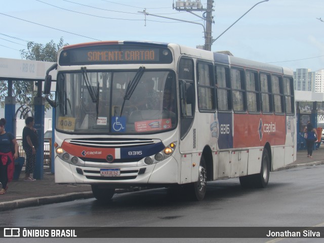 Capital Transportes 8316 na cidade de Aracaju, Sergipe, Brasil, por Jonathan Silva. ID da foto: 11814489.