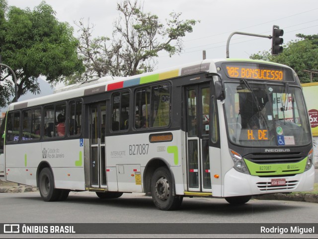Caprichosa Auto Ônibus B27087 na cidade de Rio de Janeiro, Rio de Janeiro, Brasil, por Rodrigo Miguel. ID da foto: 11818518.