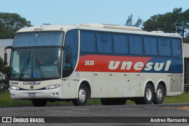 Unesul de Transportes 3638 na cidade de Tramandaí, Rio Grande do Sul, Brasil, por Andreo Bernardo. ID da foto: 11825135.