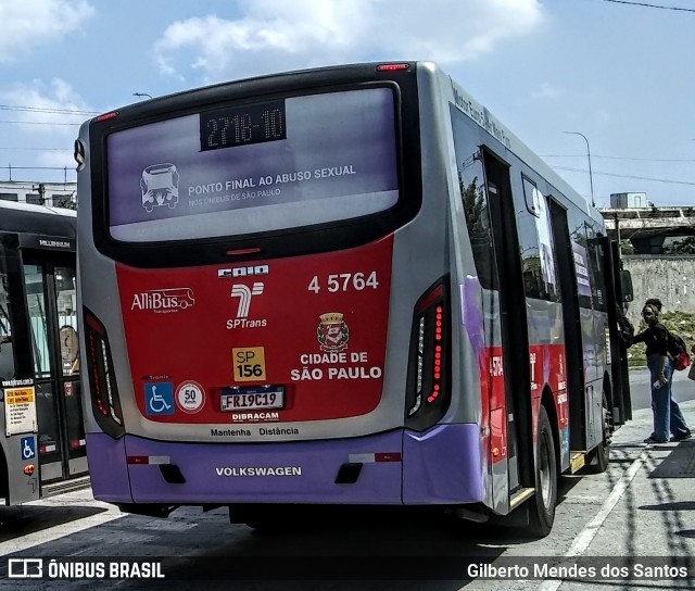 Allibus Transportes 4 5764 na cidade de São Paulo, São Paulo, Brasil, por Gilberto Mendes dos Santos. ID da foto: 11829139.