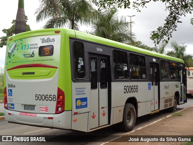 BsBus Mobilidade 500658 na cidade de Taguatinga, Distrito Federal, Brasil, por José Augusto da Silva Gama. ID da foto: 11750720.