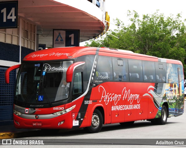 Empresa de Ônibus Pássaro Marron 5830 na cidade de Aparecida, São Paulo, Brasil, por Adailton Cruz. ID da foto: 11757861.