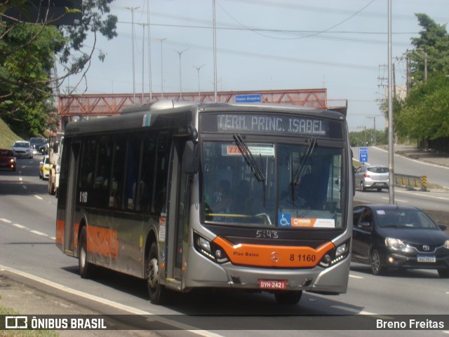 TRANSPPASS - Transporte de Passageiros 8 1160 na cidade de São Paulo, São Paulo, Brasil, por Breno Freitas. ID da foto: 11760112.