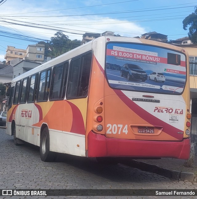 Petro Ita Transportes Coletivos de Passageiros 2074 na cidade de Petrópolis, Rio de Janeiro, Brasil, por Samuel Fernando. ID da foto: 11763833.