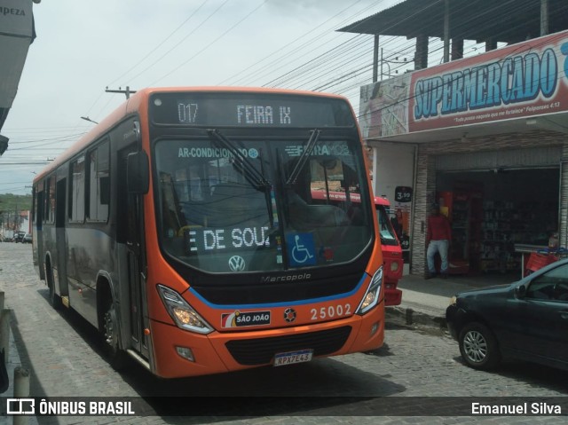 Auto Ônibus São João 25002 na cidade de Feira de Santana, Bahia, Brasil, por Emanuel Silva. ID da foto: 11763604.