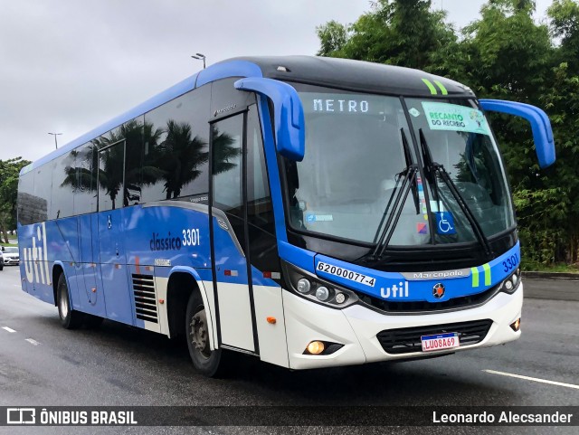 UTIL - União Transporte Interestadual de Luxo 3301 na cidade de Rio de Janeiro, Rio de Janeiro, Brasil, por Leonardo Alecsander. ID da foto: 11832091.