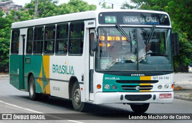 Auto Ônibus Brasília NIT.04-140 na cidade de Niterói, Rio de Janeiro, Brasil, por Leandro Machado de Castro. ID da foto: 11856131.